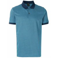 BOSS Camisa polo texturizada - Azul