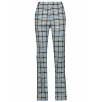 Brøgger Calça Irene com estampa xadrez - Azul