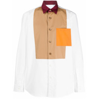Burberry Camisa com patchwork - Branco