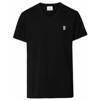Burberry Camiseta monogramada gola V - Preto