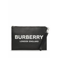 Burberry Clutch com estampa de logo - Preto
