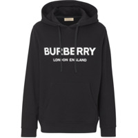 Burberry Moletom com logo e capuz - Preto