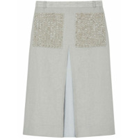 Burberry Saia evasê com aplicações - Cinza