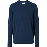 Burberry Suéter monogramado de cashmere - Azul