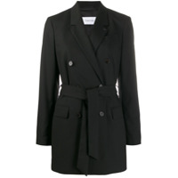 Calvin Klein Blazer longo com cinto - Preto