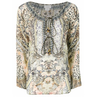 Camilla mixed print blouse - Marrom