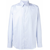 Canali button down check shirt - Azul