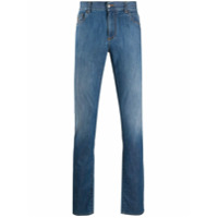 Canali Calça jeans reta cintura alta - Azul