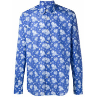 Canali Camisa com estampa floral - Azul