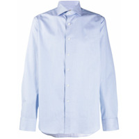 Canali Camisa de algodão com listras - Azul