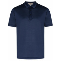 Canali Camisa polo Lisle de algodão - Azul