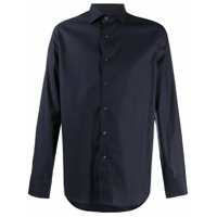 Canali plain button shirt - Azul