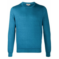 Canali Suéter decote careca de tricô - Azul