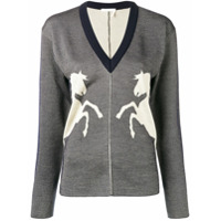 Chloé horse embroidered sweater - Azul