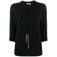 Chloé Suéter com cordão de ajuste - Preto