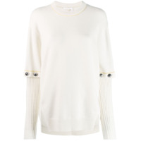 Chloé Suéter com mangas removíveis - Branco