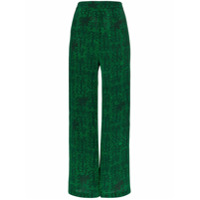 Chufy Calça pantalona estampada - Verde