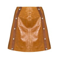 De La Vali Saia Mandy de couro - Marrom