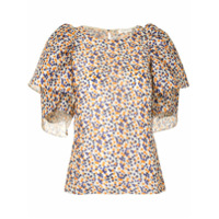 Delpozo Blusa com estampa de poás - Laranja