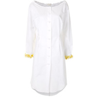 Delpozo embellished-cuff shirt dress - Branco