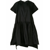 Delpozo oversized-fit tiered dress - Preto