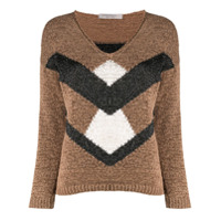 D.Exterior Suéter com recortes - Marrom