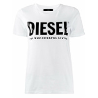 Diesel Camiseta com logo em PVC - Branco