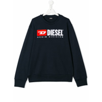 Diesel Kids Moletom com logo - Preto