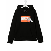 Diesel Kids Moletom com logo - Preto