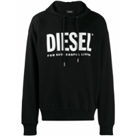 Diesel Moletom com logo e capuz - Preto