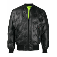 Diesel quilted logo bomber jacket - Preto