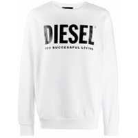 Diesel Suéter com estampa de logo - Branco