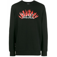 Diesel Suéter com estampa de logo - Preto