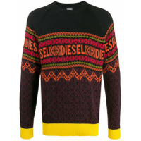 Diesel Suéter de tricô e jacquard - Preto