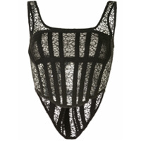 Dion Lee Blusa com renda - Preto