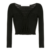 Dion Lee Blusa de tricô aberto - Preto