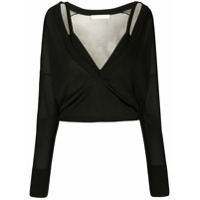 Dion Lee layered knitted top - Preto