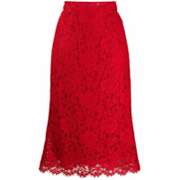 Dolce & Gabbana Saia reta com renda - Vermelho