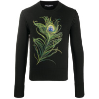 Dolce & Gabbana Suéter com bordado - Preto