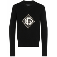 Dolce & Gabbana Suéter gola V de logo - Preto