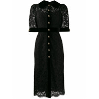 Dolce & Gabbana Vestido midi com renda - Preto