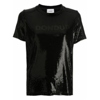 Dondup Camiseta com logo de paetês - Preto
