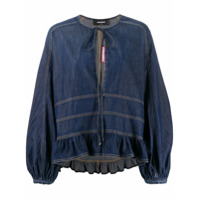 Dsquared2 Blusa jeans com babados - Azul