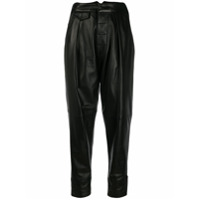 Dsquared2 Calça cenoura de couro - Preto