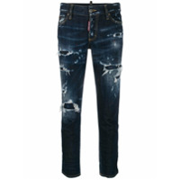 Dsquared2 Calça jeans cropped destroyed - Azul