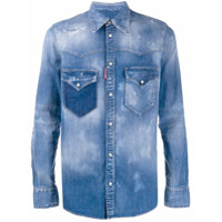 Dsquared2 Camisa jeans desbotada - Azul