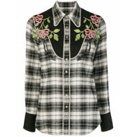 Dsquared2 Camisa tartan com bordado floral - Preto