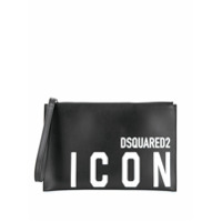 Dsquared2 Clutch com logo e zíper - Preto