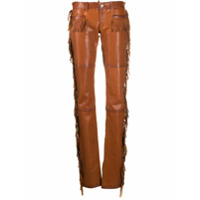 Dsquared2 fringed leather trousers - Marrom
