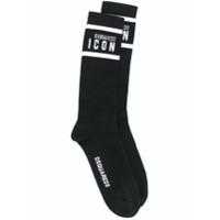 Dsquared2 ICON logo ankle socks - Preto